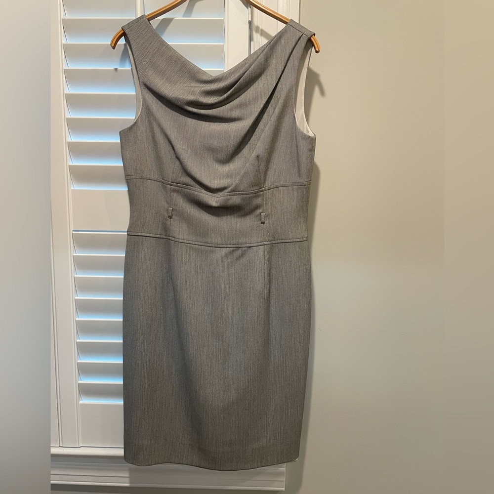 ANTONIO MELANI Elegant Gray Midi Dress. Work to cocktails